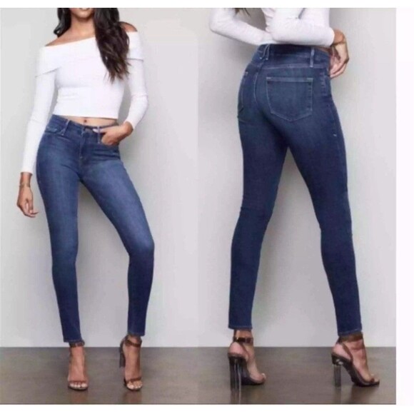 Good American Good Legs Jeans 2/26 Blue Ultimate Skinny Mid-Rise GL899T - Picture 1 of 14